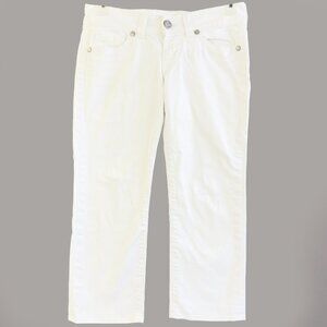 GUESS Premium White Embroidered Back Pocket Straight Leg Jeans Size 28